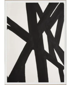 Natural Curiosities New Arrivals Black And White Abstract Painting 2 Framed Artwork