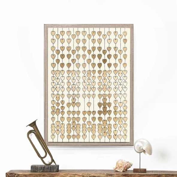 Natural Curiosities New Arrivals Cartier Heart Strings Gold Leaf Framed Artwork 2 Natural Curiosities New Arrivals Cartier Heart Strings Gold Leaf Framed Artwork