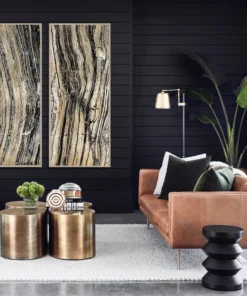 Natural Curiosities Golden Marble Design 2 Framed Artwork