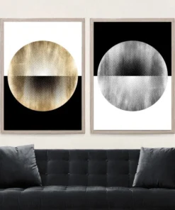 Natural Curiosities Halftone Circles Silver Framed Artwork New Arrivals
