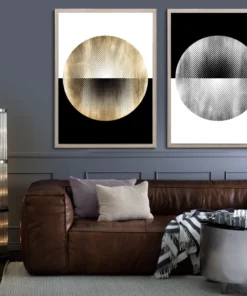 Natural Curiosities Halftone Circles Silver Framed Artwork New Arrivals