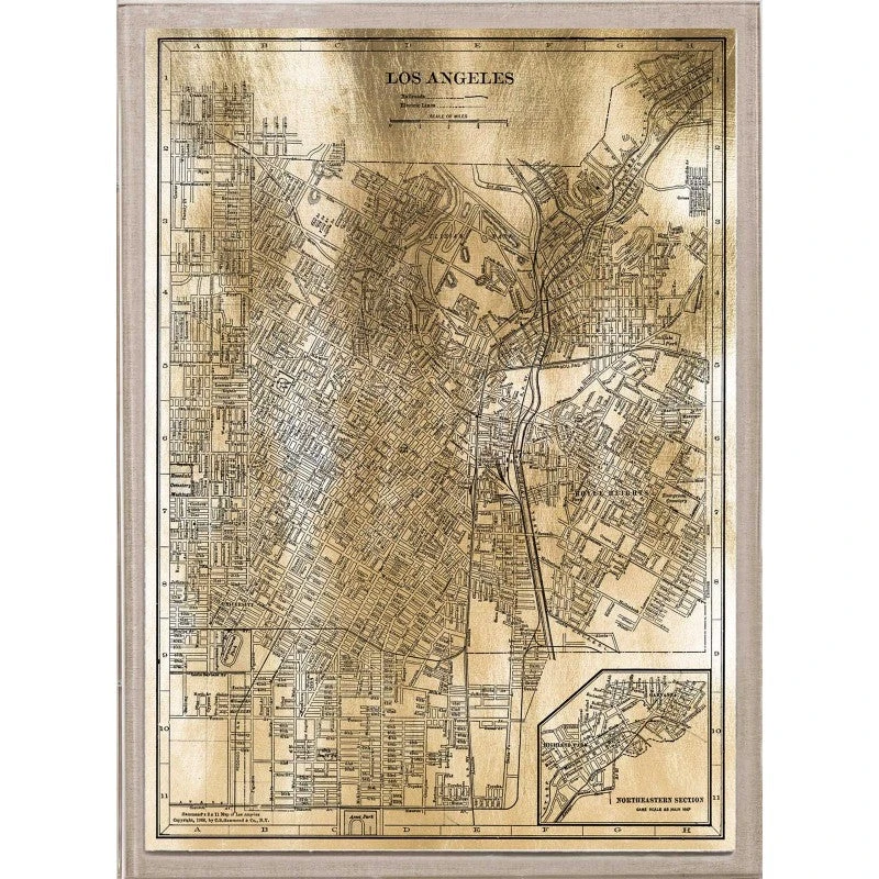 Natural Curiosities Gold City Map Artwork - Los Angeles New Arrivals 1 Natural Curiosities Gold City Map Artwork - Los Angeles New Arrivals