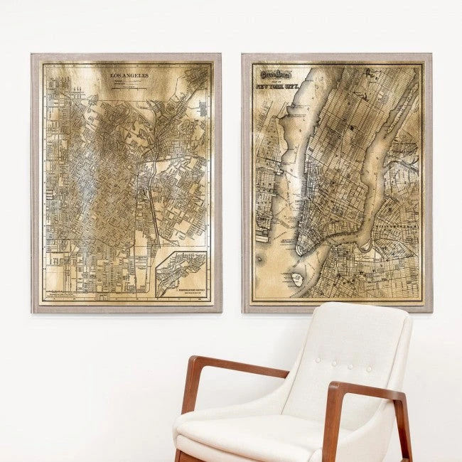 Natural Curiosities Gold City Map Artwork - Los Angeles New Arrivals 2 Natural Curiosities Gold City Map Artwork - Los Angeles New Arrivals