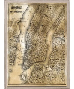 Natural Curiosities New Arrivals Gold City Map Artwork - New York