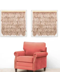 Natural Curiosities Rose Feathers Framed Artwork