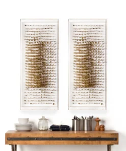 Natural Curiosities Vertical Golden Feathers Framed Artwork New Arrivals