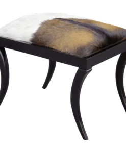 Oly Studio Neta Bench Black With Goatskin