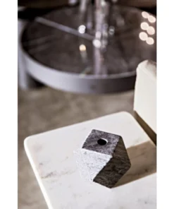 Noir New Arrivals Polyhedron Candle Holders Set Of Four Black Marble