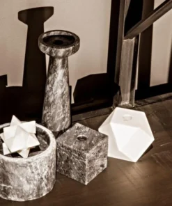 Noir New Arrivals Cube Puzzle Object Set Of Two White Stone