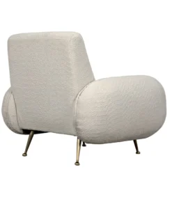 Noir New Arrivals Hera Chair Teddy Ivory Fabric