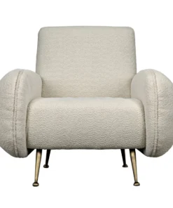 Noir New Arrivals Hera Chair Teddy Ivory Fabric