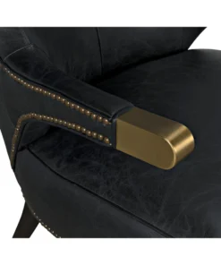 Noir Heracles Chair Black Leather