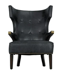 Noir Heracles Chair Black Leather