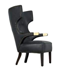 Noir Heracles Chair Black Leather
