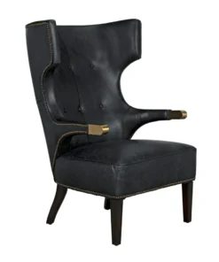 Noir Heracles Chair Black Leather