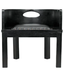 Noir Latour Chair Charcoal Black Leather