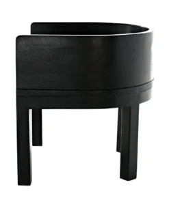 Noir Latour Chair Charcoal Black Leather