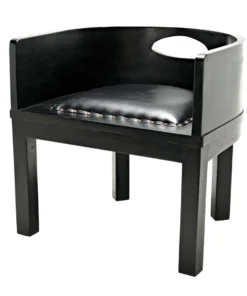 Noir Latour Chair Charcoal Black Leather