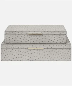 Made Goods Imani Box Set Of Two Grey Ostrich New Arrivals 11 Made Goods Imani Box Set Of Two Grey Ostrich New Arrivals