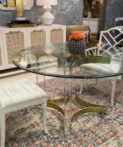 Worlds Away Hendrix Acrylic Dining Table Nickel New Arrivals