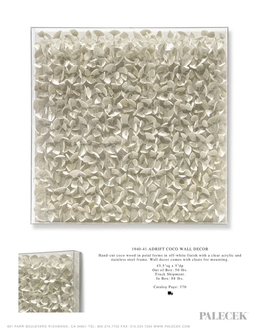 Palecek Adrift Coco Wall Decor Natural Square 5 Palecek Adrift Coco Wall Decor Natural Square