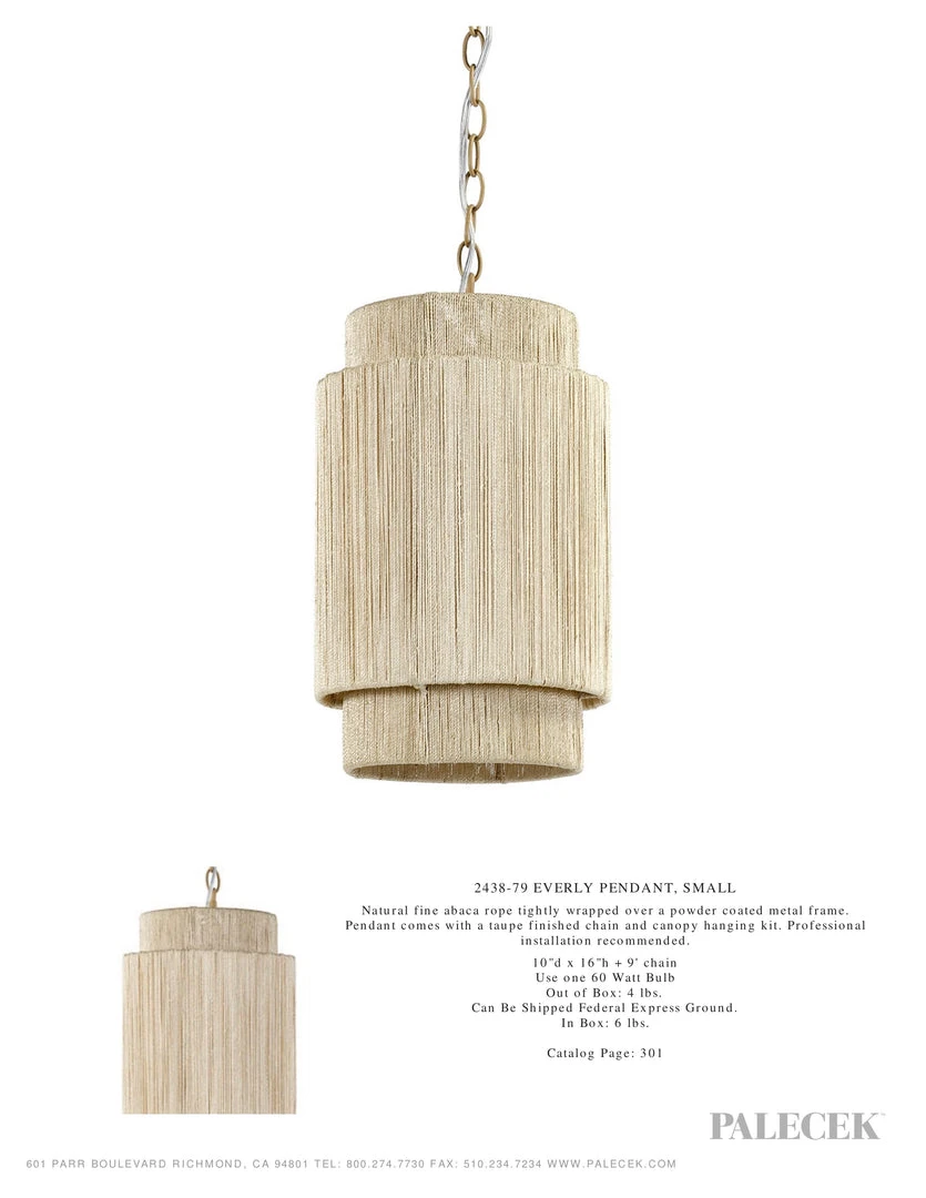 Palecek New Arrivals Everly Small Pendant 4 Palecek New Arrivals Everly Small Pendant