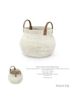 Palecek Cairo Basket White Two Sizes 8 Palecek Cairo Basket White Two Sizes