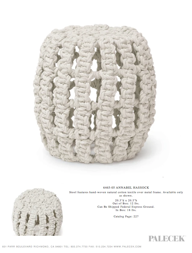 Palecek New Arrivals Annabel Hassock 8 Palecek New Arrivals Annabel Hassock