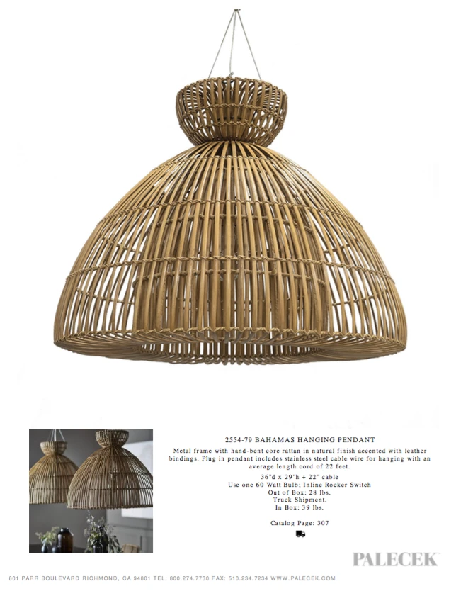 Palecek Bahamas Hanging Pendant New Arrivals 5 Palecek Bahamas Hanging Pendant New Arrivals