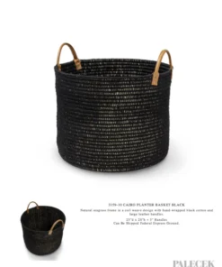 Palecek Cairo Planter Basket Black New Arrivals 7 Palecek Cairo Planter Basket Black New Arrivals