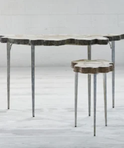 Palecek New Arrivals Chloe Fossil Clam Side Table 8 Palecek New Arrivals Chloe Fossil Clam Side Table