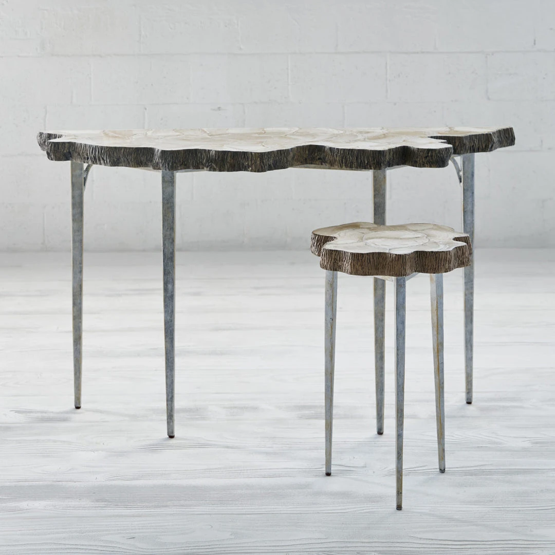 Palecek New Arrivals Chloe Fossil Clam Side Table 3 Palecek New Arrivals Chloe Fossil Clam Side Table