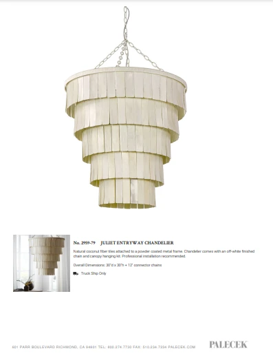 Palecek New Arrivals Juliet Entryway Chandelier 5 Palecek New Arrivals Juliet Entryway Chandelier