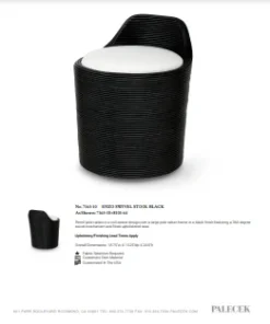 Palecek Enzo Swivel Stool Black New Arrivals