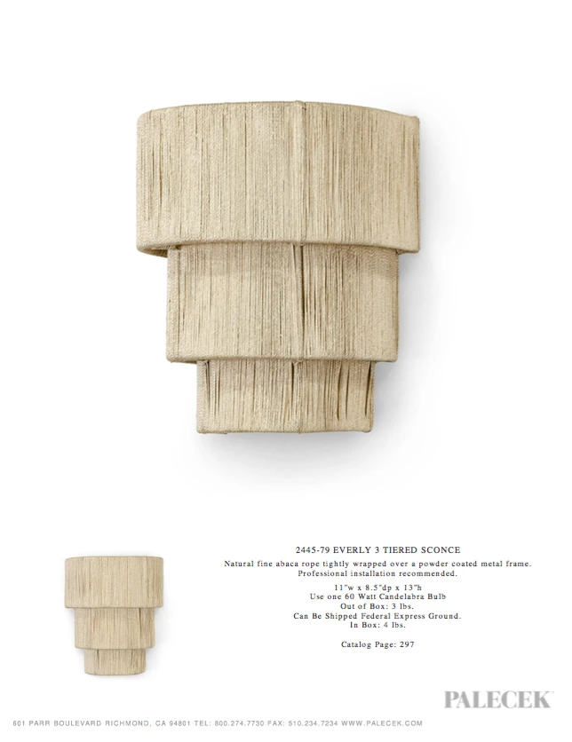 Palecek Everly 3 Tiered Sconce 5 Palecek Everly 3 Tiered Sconce