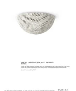 Palecek Green Oaks Flush Mount Whitesand New Arrivals