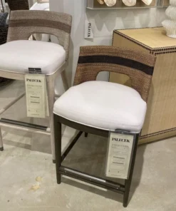 Palecek New Arrivals Fritz Rope Bar Stool Fog White