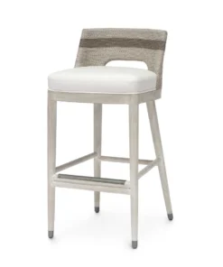 Palecek New Arrivals Fritz Rope Bar Stool Fog White