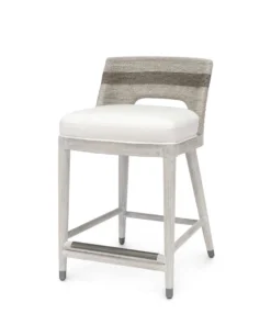 Palecek Fritz Rope Counter Stool Fog White