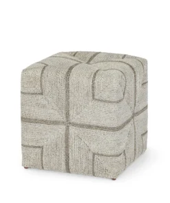 Palecek Fritz Rope Square Ottoman White Fog New Arrivals