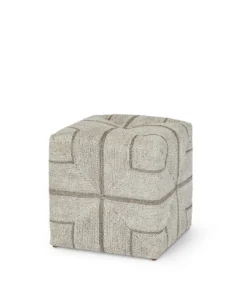 Palecek Fritz Rope Square Ottoman White Fog New Arrivals
