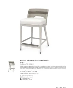 Palecek Fritz Rope Counter Stool Fog White 8 Palecek Fritz Rope Counter Stool Fog White