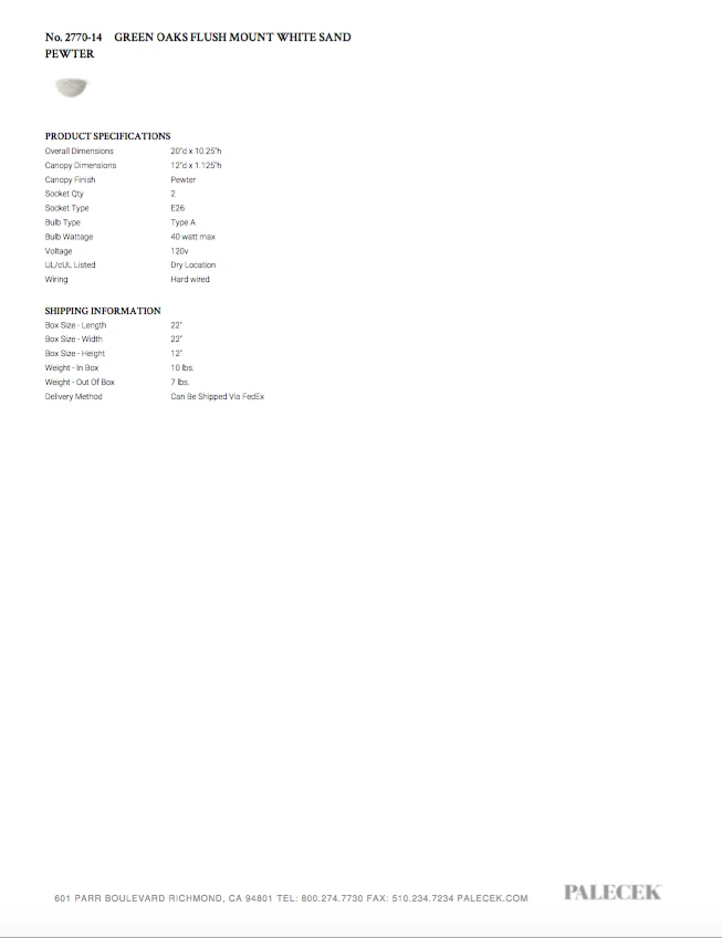 Palecek Green Oaks Flush Mount Whitesand New Arrivals 3 Palecek Green Oaks Flush Mount Whitesand New Arrivals