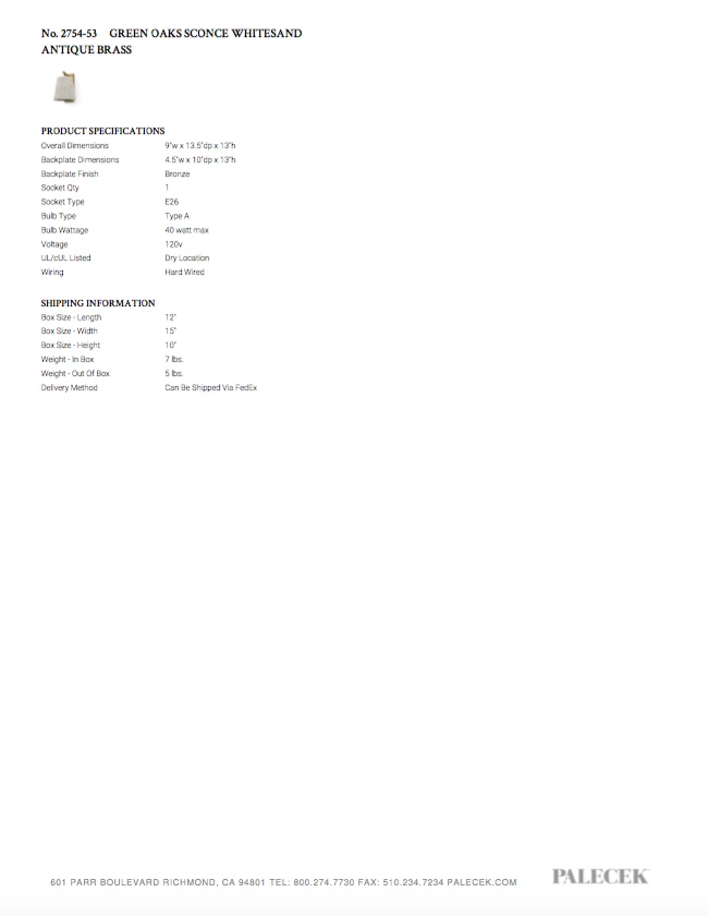 Palecek New Arrivals Green Oaks Sconce Whitesand And Brass 3 Palecek New Arrivals Green Oaks Sconce Whitesand And Brass