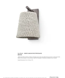 Palecek Green Oaks Sconce Whitesand And Bronze