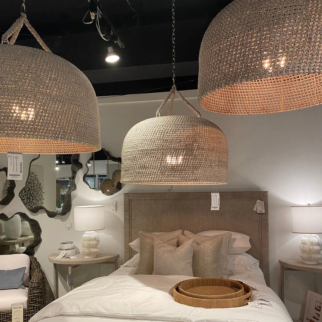 Palecek Green Oaks Pendant White Sand Oversized New Arrivals 3 Palecek Green Oaks Pendant White Sand Oversized New Arrivals