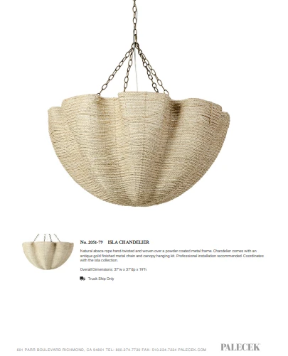 Palecek New Arrivals Isla Chandelier 6 Palecek New Arrivals Isla Chandelier