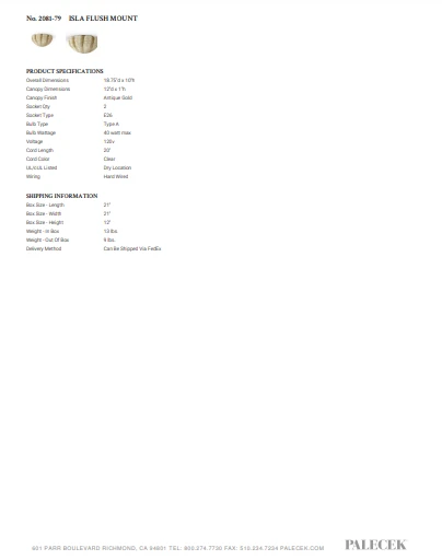 Palecek New Arrivals Isla Flush Mount 5 Palecek New Arrivals Isla Flush Mount