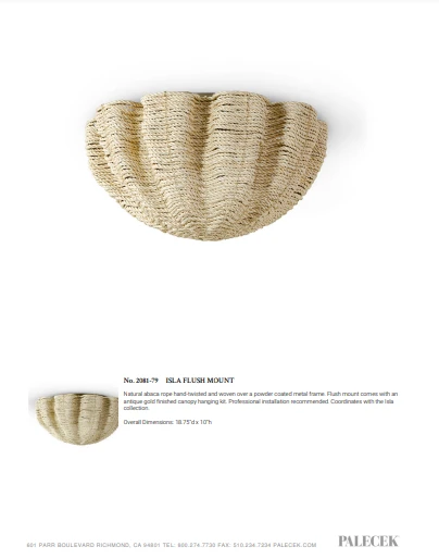 Palecek New Arrivals Isla Flush Mount 4 Palecek New Arrivals Isla Flush Mount