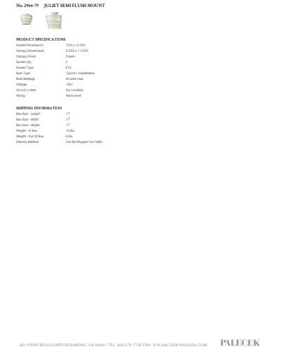 Palecek Juliet Semi Flush 5 Palecek Juliet Semi Flush